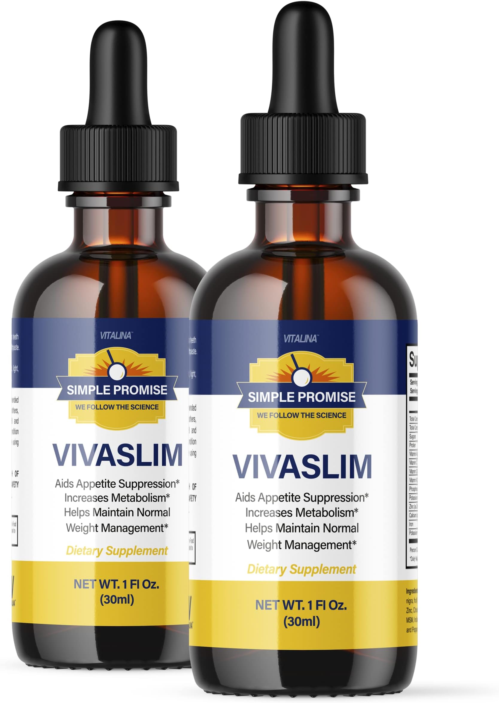 (2 Pack) VivaSlim Drops, Advanced Viva Slim Liquid 1oz Drops, 2 Bottle, 60 Day Supply