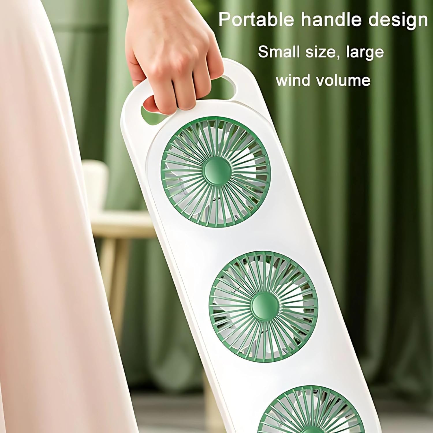 Portable Rechargeable Mini Fan, Handheld & Table Desk Fan with USB Charging, Speed Adjustable Fan for Home Office Travel Outdoor, Clip Fan | Tower Fan | Hand Fan (Triple-Head Desktop Fan) 3