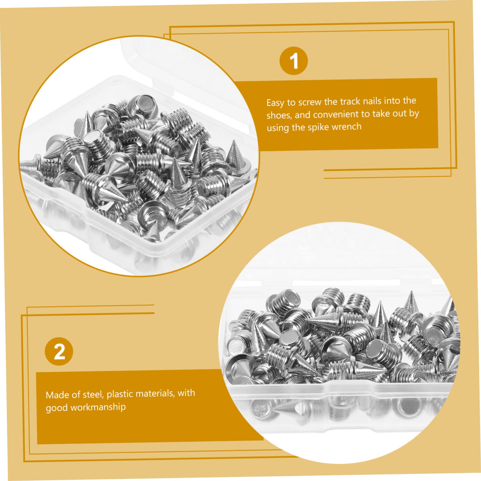 BESTonZON 1Set Shoe Spikes for Shaped Steel Spikes Lightweight Durable Includes Wrench Storage Box for Sprinting Running and Outdoor Sports