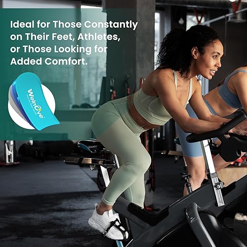 Miniatura 7 de Welnove Insertos de gel para talón de talón para tendinitis de Aquiles, fascitis plantar, dolor de talón, espolón de talón, soporte de elevación de