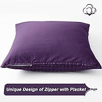 Vista 413 de PHF Fundas de almohada 100% algodón con tejido de gofre de 24 x 24 pulgadas, paquete de 2 fundas cuadradas para decoración elegante del hogar, sin