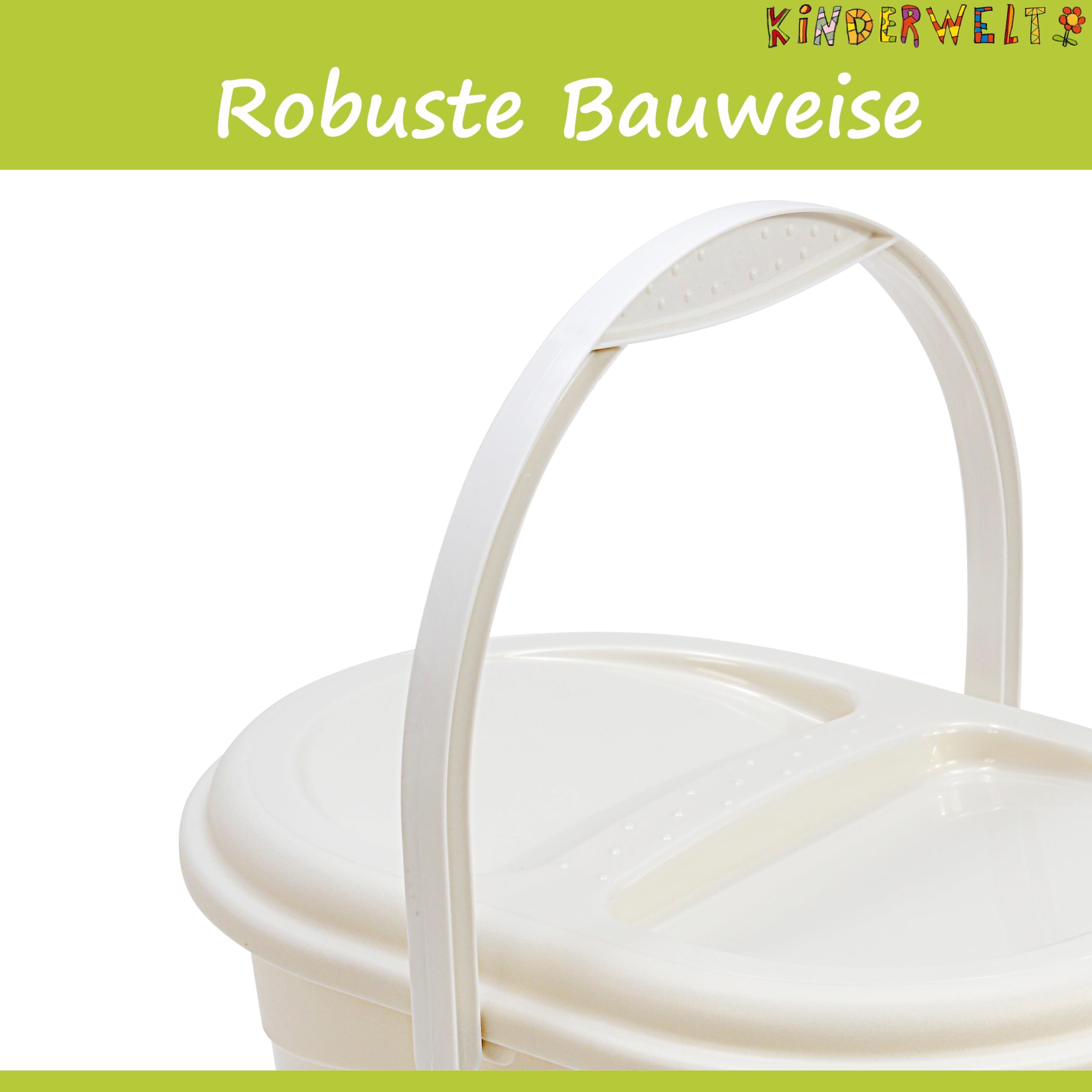 Perl Premium Sceau à Couches Disney Winnie L'Ourson Blanc Perle, Stable Sceau à Couches avec Couvercle et Poignée, 13 L