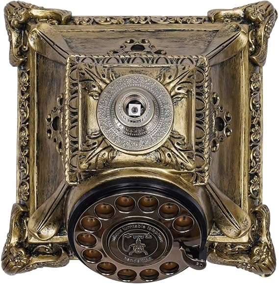 DYRABREST European Rotary Corded Antique Telephone Old Vintage Rotary Dial Phone Handset Turntable Telephone Office Telephone Antique Landline