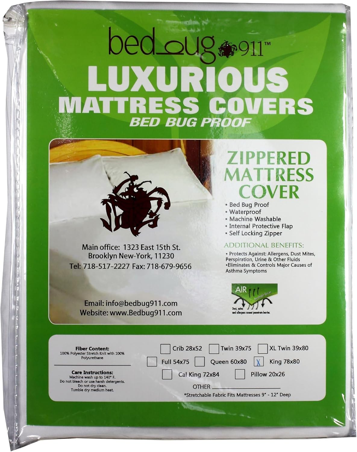 Luxurious Mattress Cover - Water Resistant,Washable, Breathable and Stretchable up to 15 in.- Zippered Mattress Cover (King)