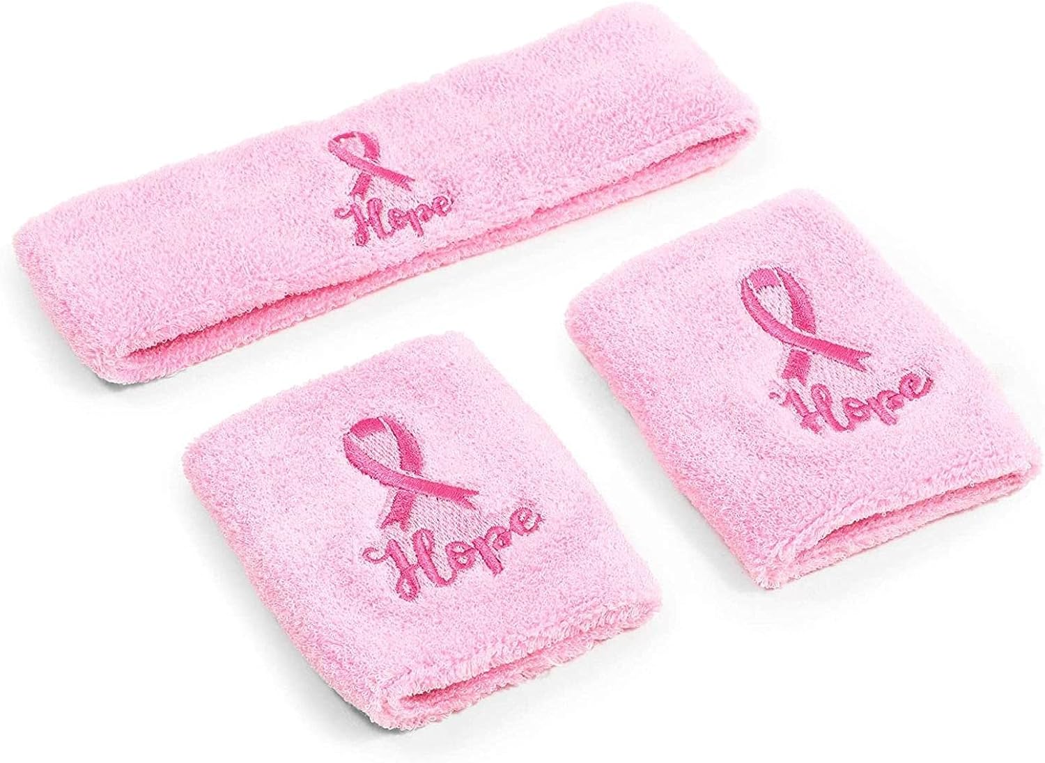 Sparkle and Bash Pink Breast Cancer Awareness Sweat Bands