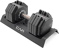 CAP Adjustabell 55lb Adjustable Dumbbell Single - Twist Dial 10-55lbs, Space-Saving Storage Tray Included