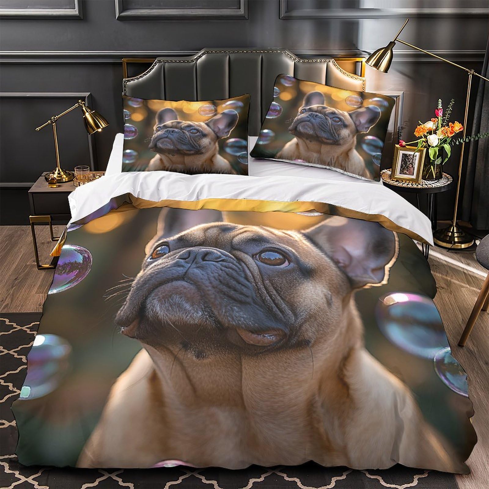 Parure de lit bouledogue français pour créer un cocon douillet dans la chambre