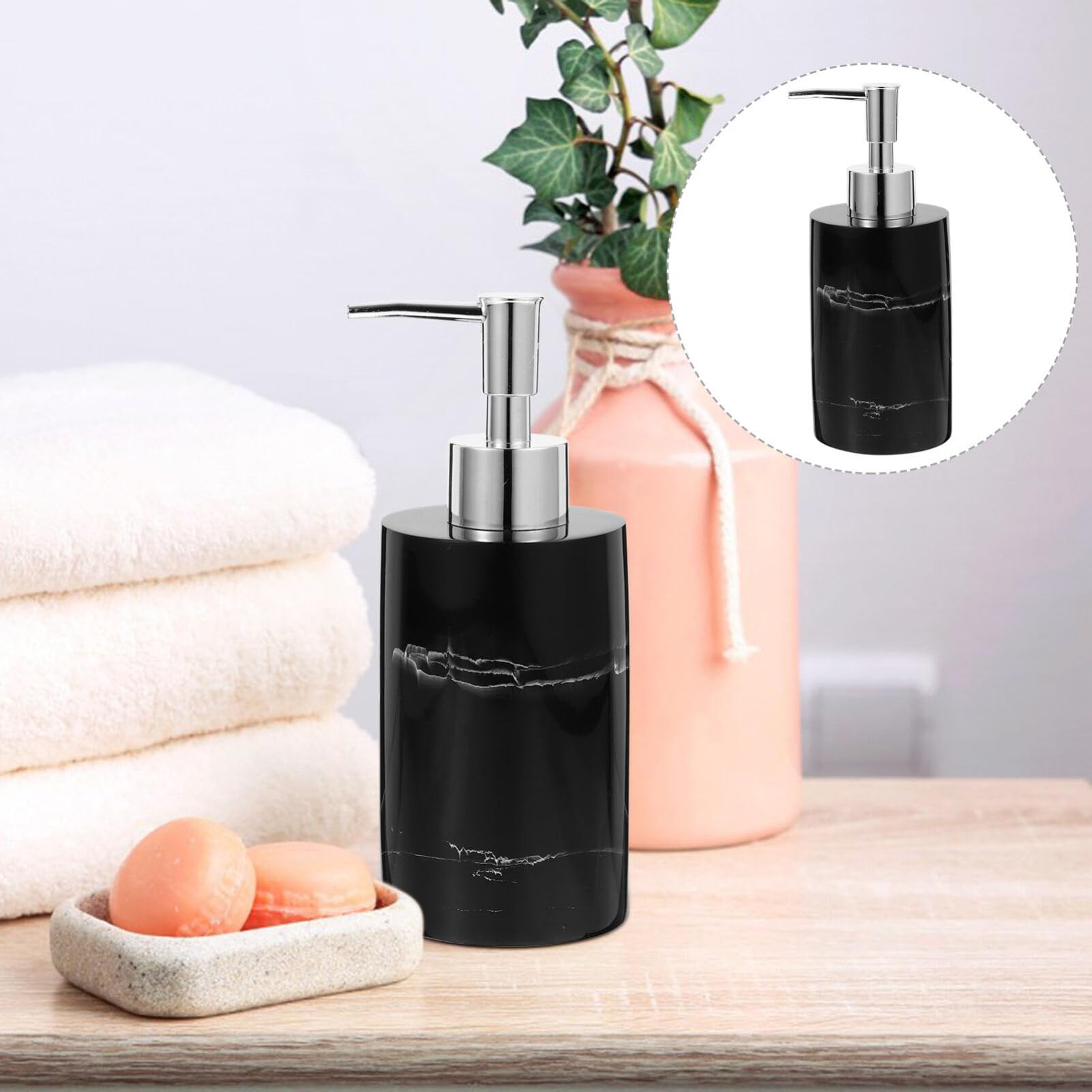 Cabilock Dispenser di Sapone in Abs e Resina Pompa Manuale Contenitore per Shampoo Ricaricabile per Bagno Cucina e Ufficio