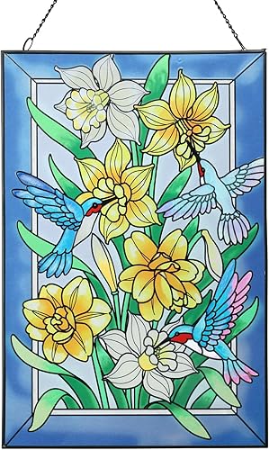 Miniatura 8 de MUMTOP Colibrí - Atrapasoles para colgar en la ventana, 12 pulgadas, grande, colorido para ventana, atrapasoles de luz de pájaros para sala de