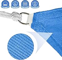 Vista 3 de E&K Sunrise - Toldo parasol triangular de 20 x 20 x 20 pies, bloqueo UV, para patio, jardín, al aire libre (azul)