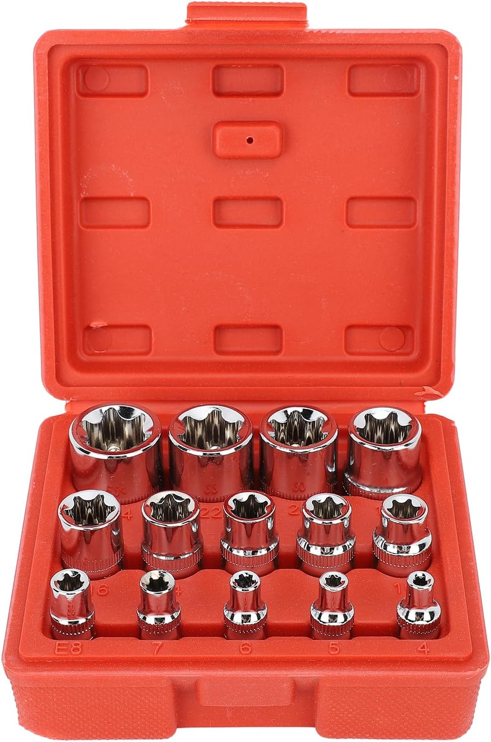 14Pcs Chrome Vanadium Steel E Star Socket Set Repair Maintenance External Star Socket Set