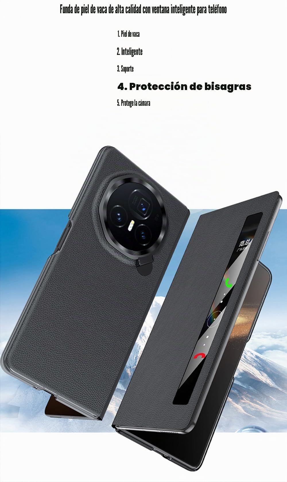 Funda de Piel para Honor Magic V3. Cierre Magnético. Carcasa de Cuero Inteligente/Funda para Magic V 3. Estuche para Teléfonos Móviles