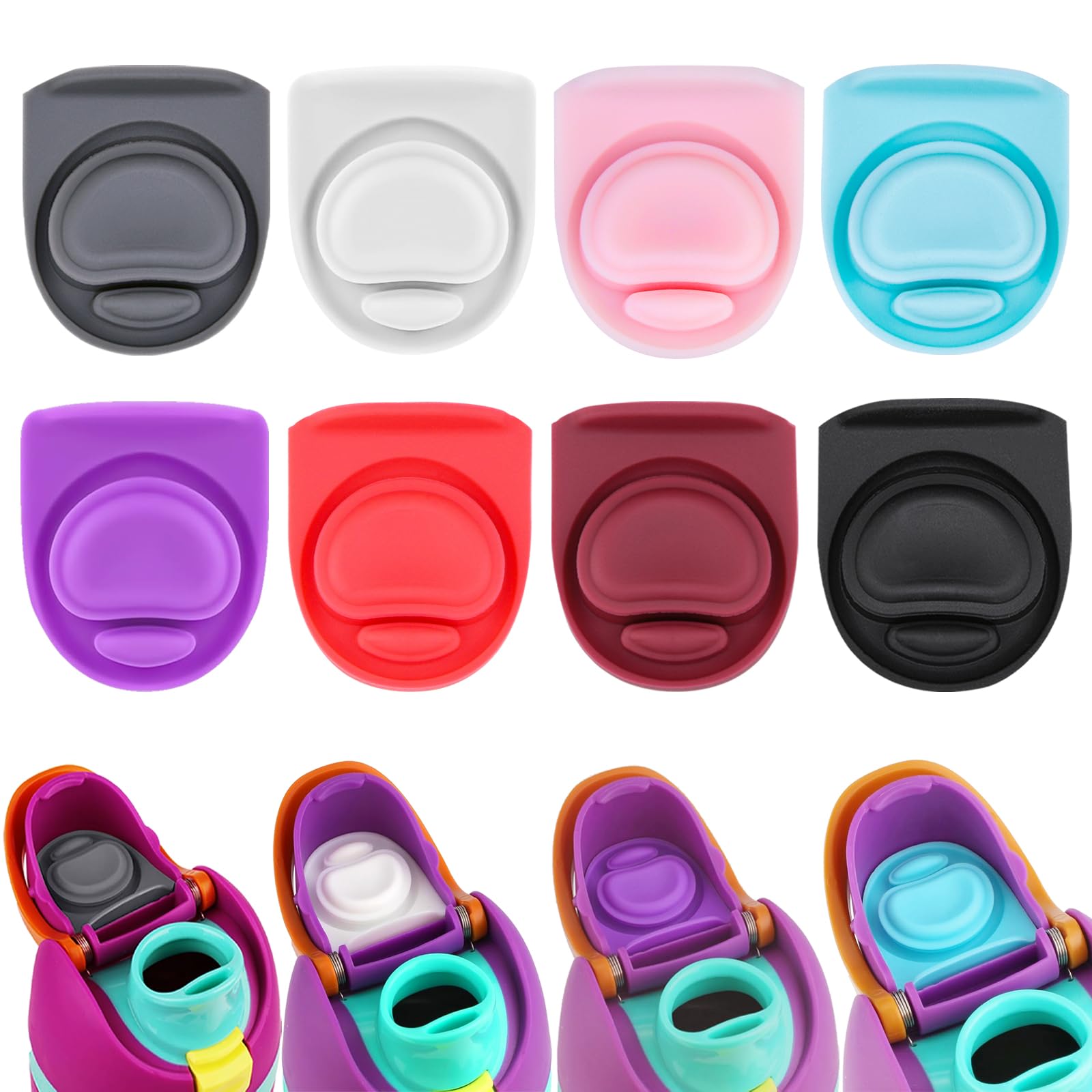ZONBBEE 8pcs Replacement Stopper Seal Compatible with Owala FreeSip 24oz 32oz,Water Bottle Lid Insert Cap Rubber Seal Parts for Owala 16/19/24/32/40oz Spout Gasket Mouth piece Accessories J8S2