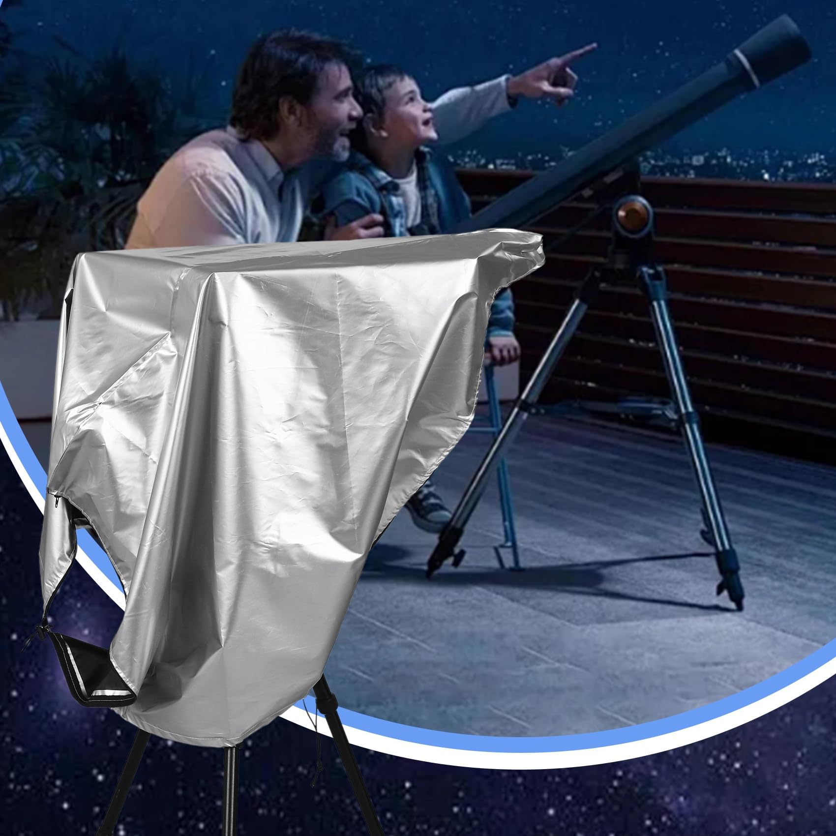 Cubierta Antipolvo del Telescopio AstronóMico Telescopio Exterior ProteccióN Solar Anti-RocíO DañO por Luz Eclipse Capucha de ObservacióN