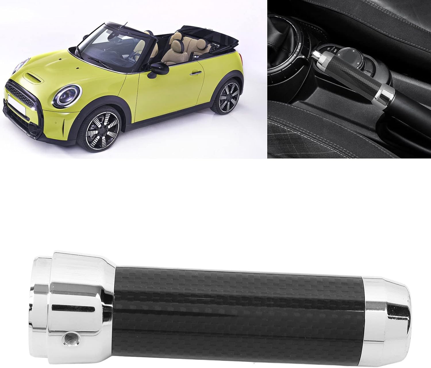 Carbon Fiber Handbrake Handle Grip Cover, Compatible with Cooper F54 F55 F56 F57 F60 Clubman Countryman, Parking Brake Cover, Interior Trim Accessory