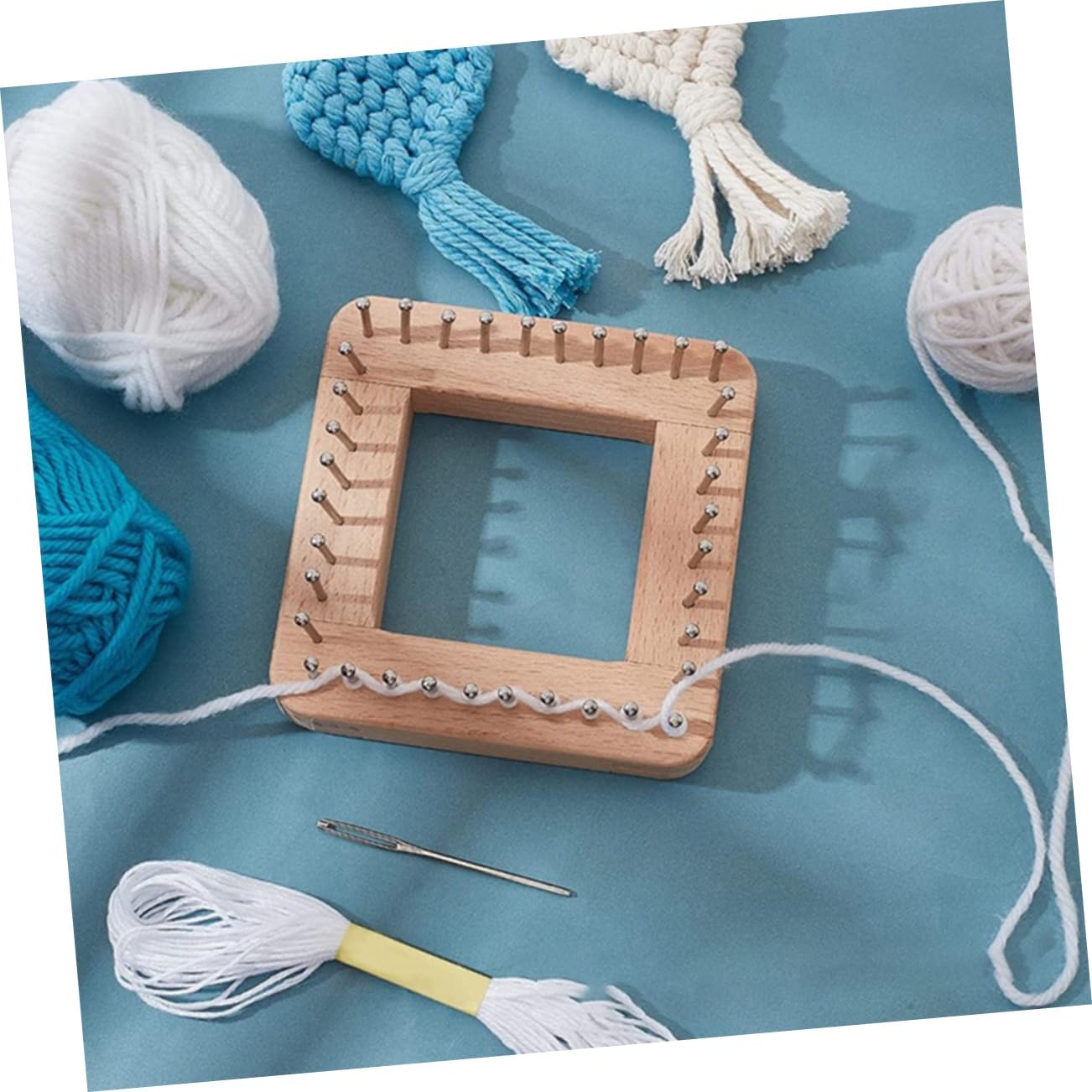 NUOBESTY DIY Knitting Wood Weaving Tool for Hats and Scarves Design Beginner-Friendly Crafting Kit for Creative Adults and Teens Wood Board