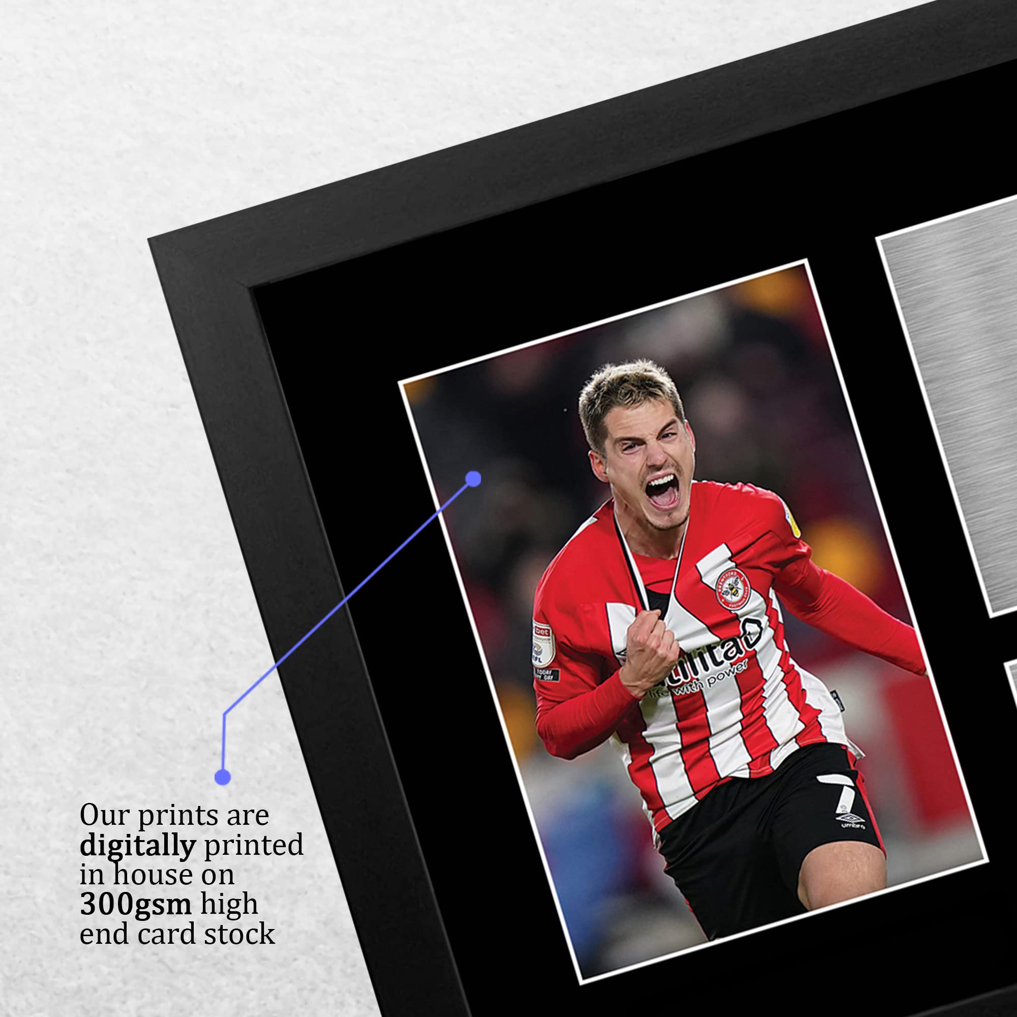 HWC Trading FR A4 Sergi Canos Brentford Gifts Printed Signed Autograph Picture for Football Fans and Supporters - A4 Framed - Image 4