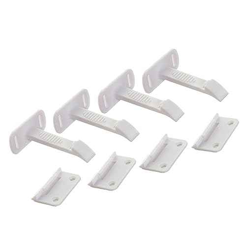 Miniatura 5 de Dreambaby Pestillos de seguridad adhesivos para cajones y armarios, color blanco, 4 unidades