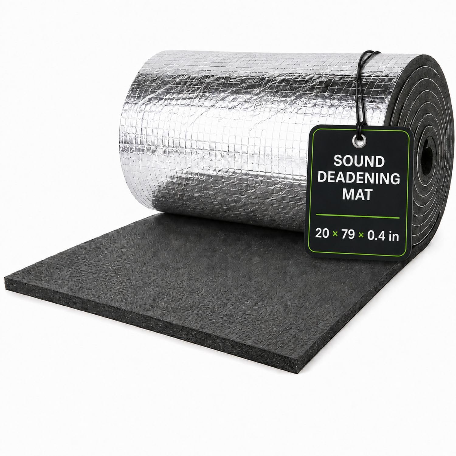 Sound Deadening Mat, 20 x 79 x 0.4 in Aluminum Foil Foam Roll