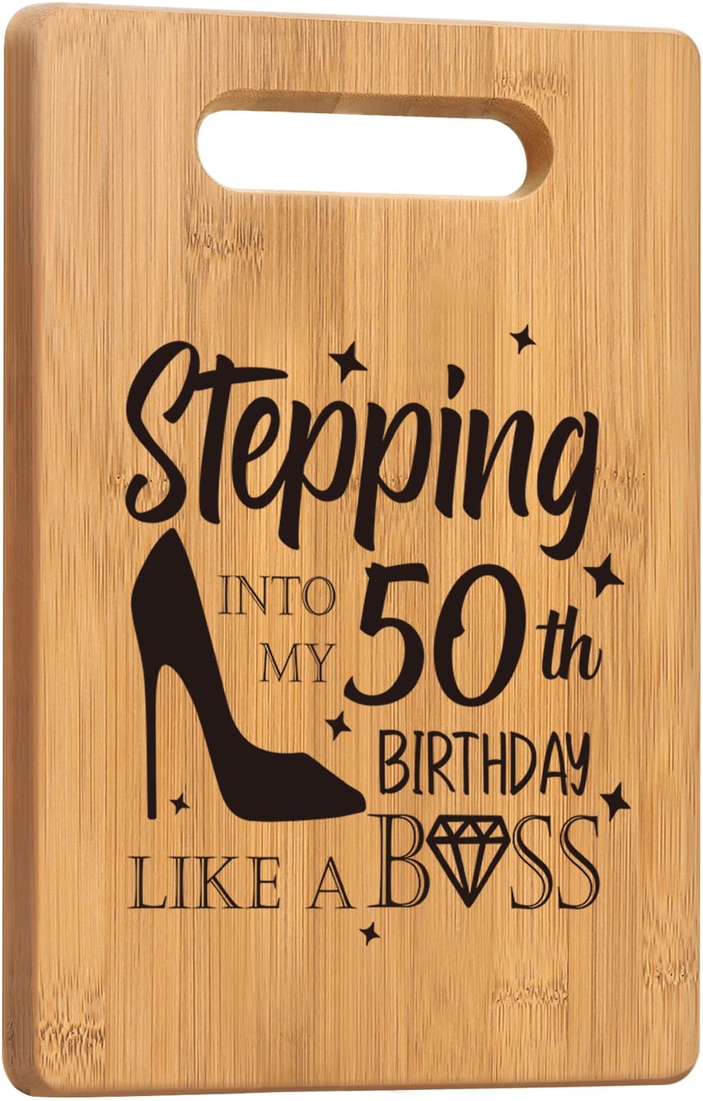50th Birthday Gifts for Women, Funny 50th Birthday Decorations for 50 Year Old Woman, Gift for 50 Year Old Woman, Happy 50th Birthday Cutting Board Presents for Her