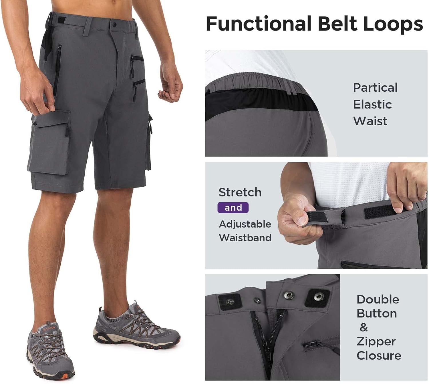 Wespornow Men's-Hiking-Shorts Tactical Shorts Lightweight-Quick-Dry-Outdoor-Cargo-Casual-Shorts for Hiking Cycling - Image 2