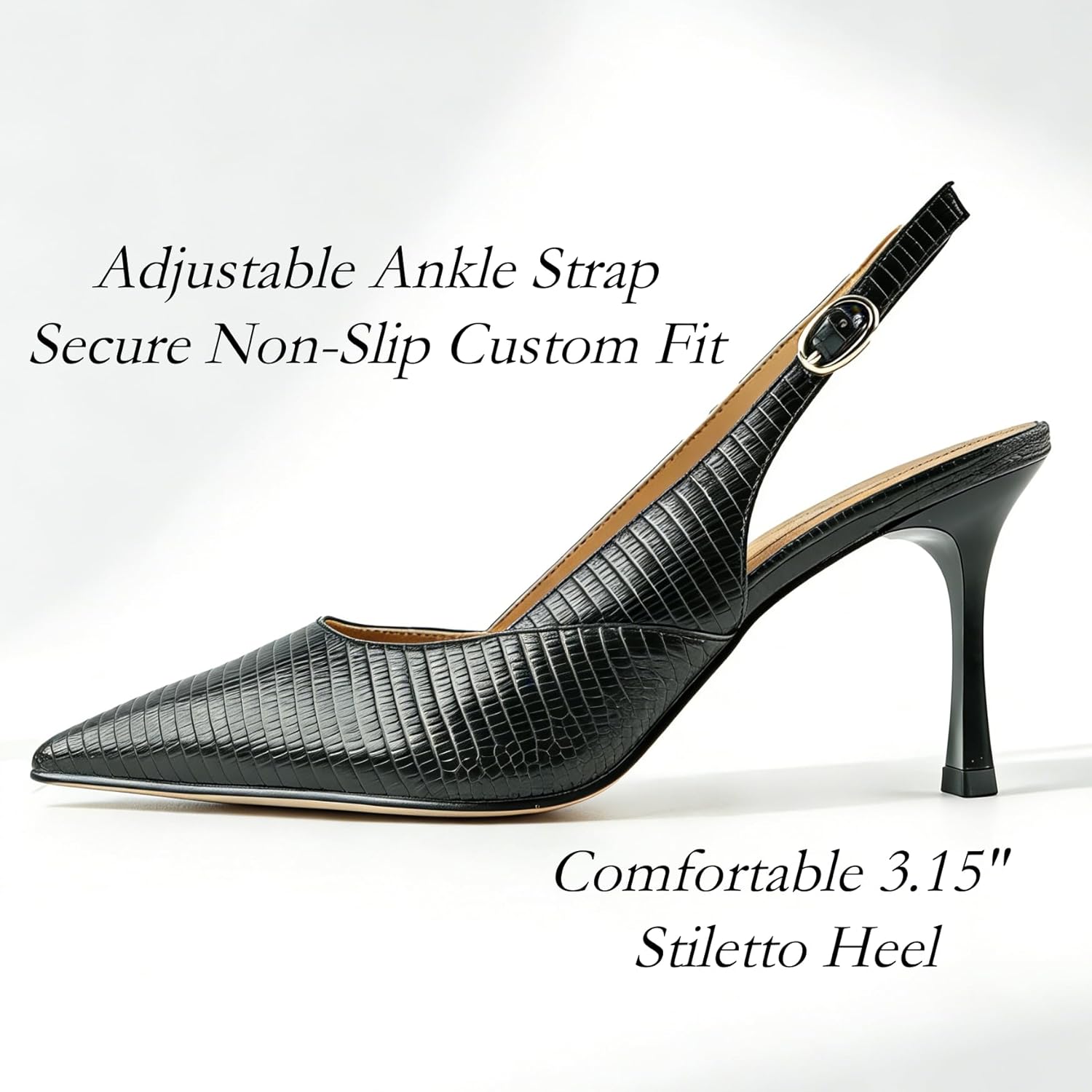 Women's Elegant Pointed Toe Sling Back Closed Pointed Toe Stiletto Heels Pumps Evening Wedding Party Formal Shoes