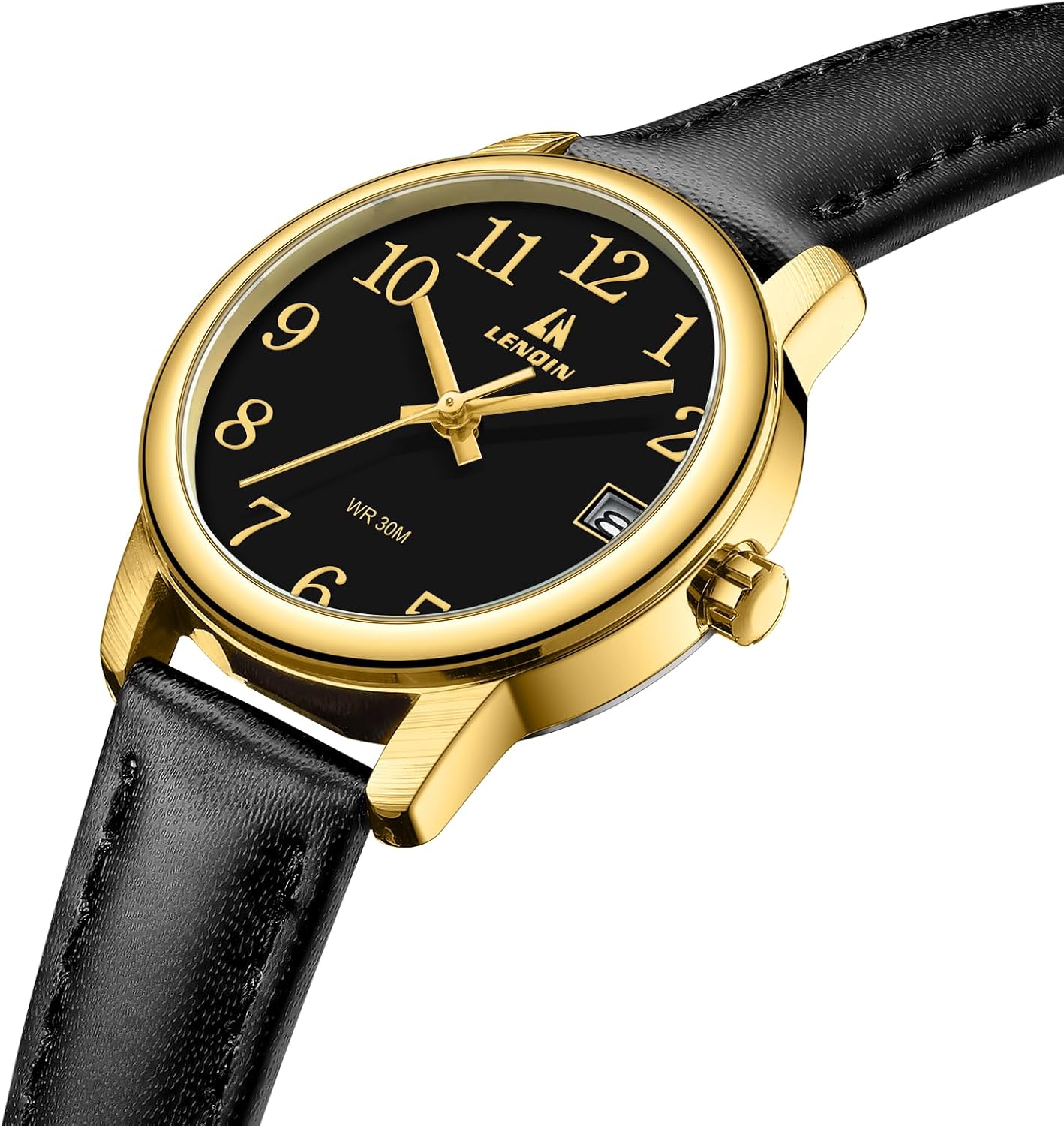 Ladies Watches, Analog Quartz Watches for Women, Waterproof Women's Wrist Watches with Leather Strap - Image 3
