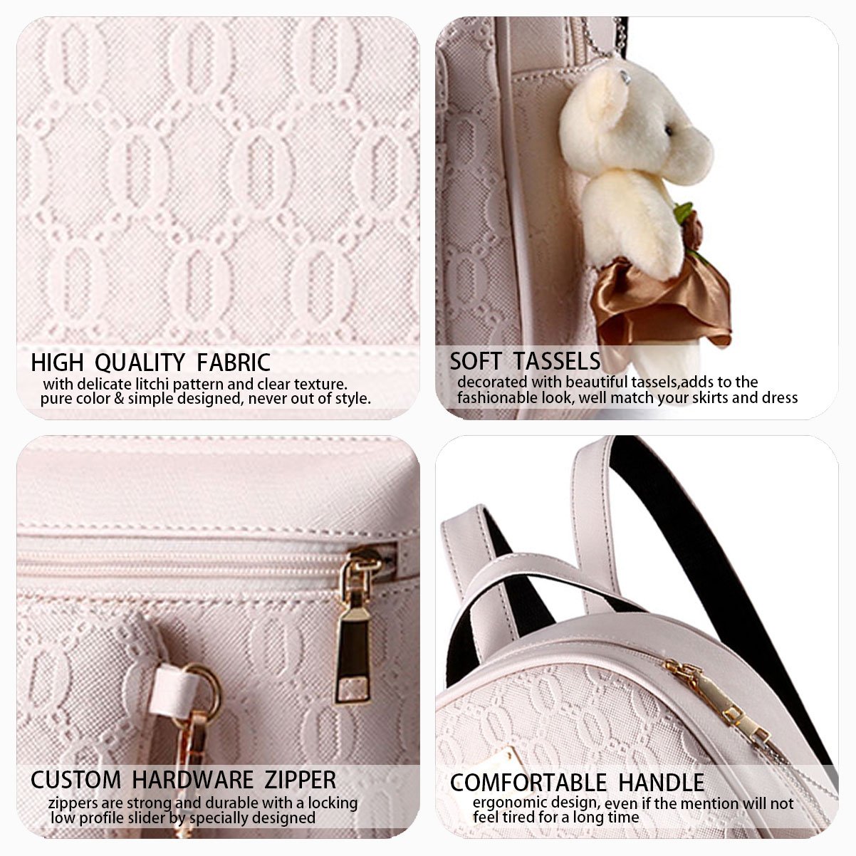 DEERWORD Donna Borse a Zaino Borsa a Zainetto Elegante Tracolla Zaini Firmate Marca Zainetti Antifurto PU pelle 5255 1 pz