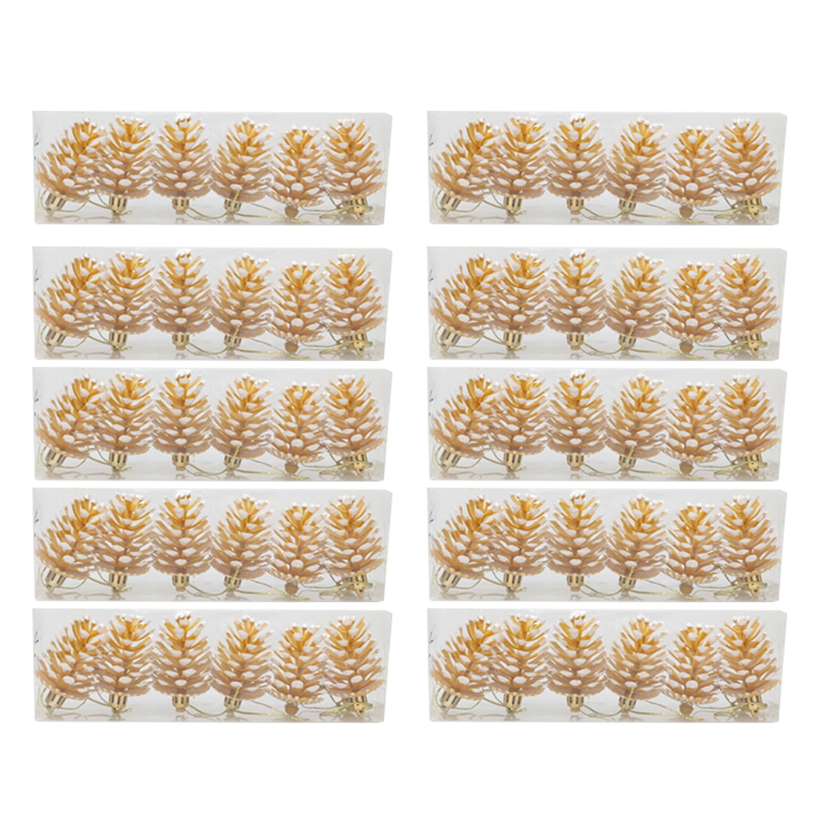 Msioytog Gold Artificial Pinecones Christmas Decors Artificial Festival Pinecone Hangings For Christmas Tree Pendant Charm Accessories