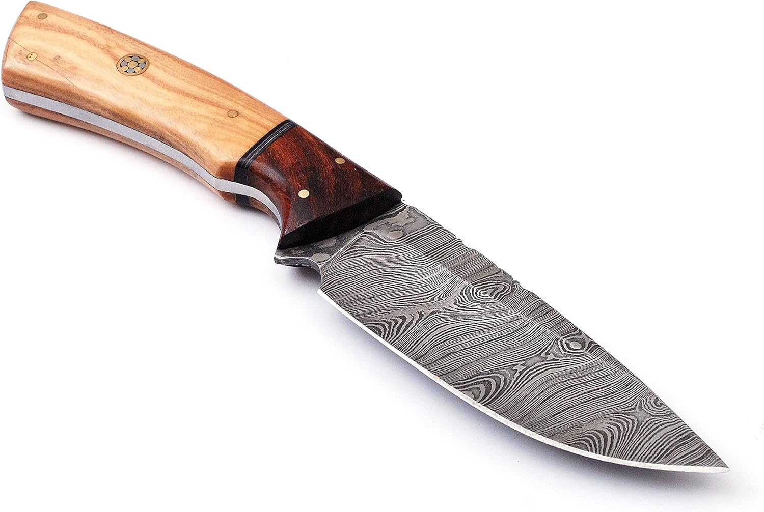 Custom Handmade Damascus Hunting Knife - Best Damascus Steel Blade Hunting Skinning Knife- Fixed Blade Camping, Survival Knife With Leather Sheath : Sports & Outdoors