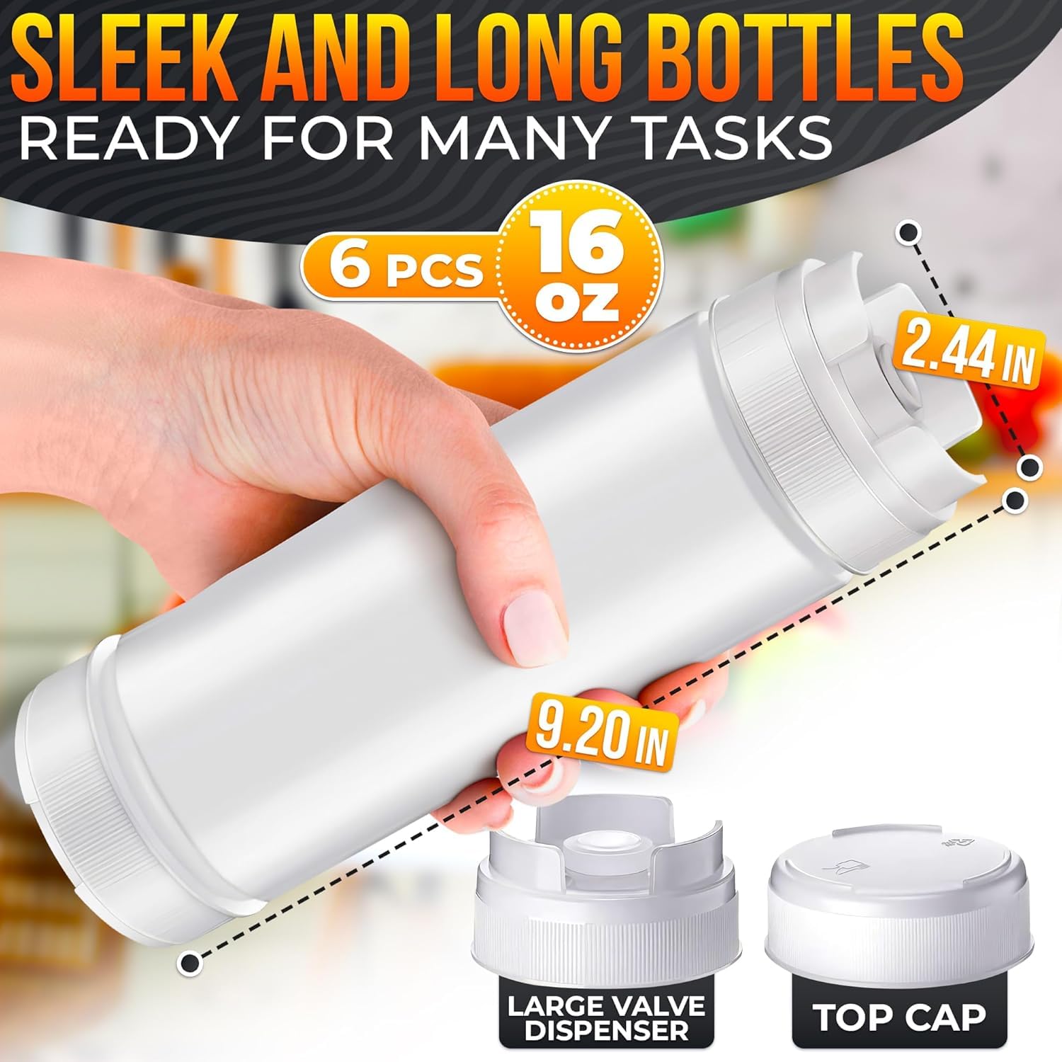 Photo 1 of HELVETIOS 16 Oz Condiment Squeeze Bottles (6 Pcs)