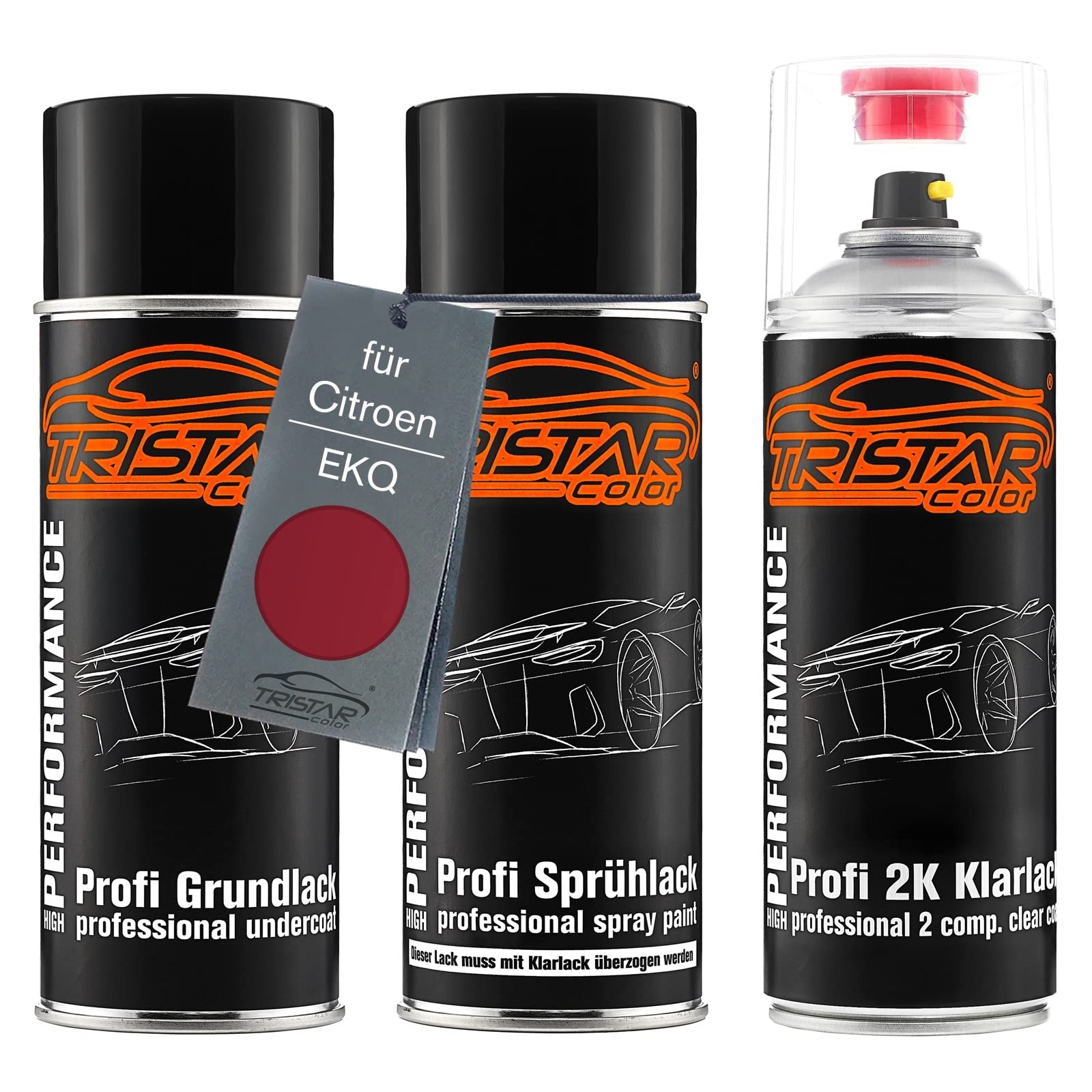 TRISTARcolor Bombes de peinture pour Citroen EKQ Rouge Lucifer Perol. +2K