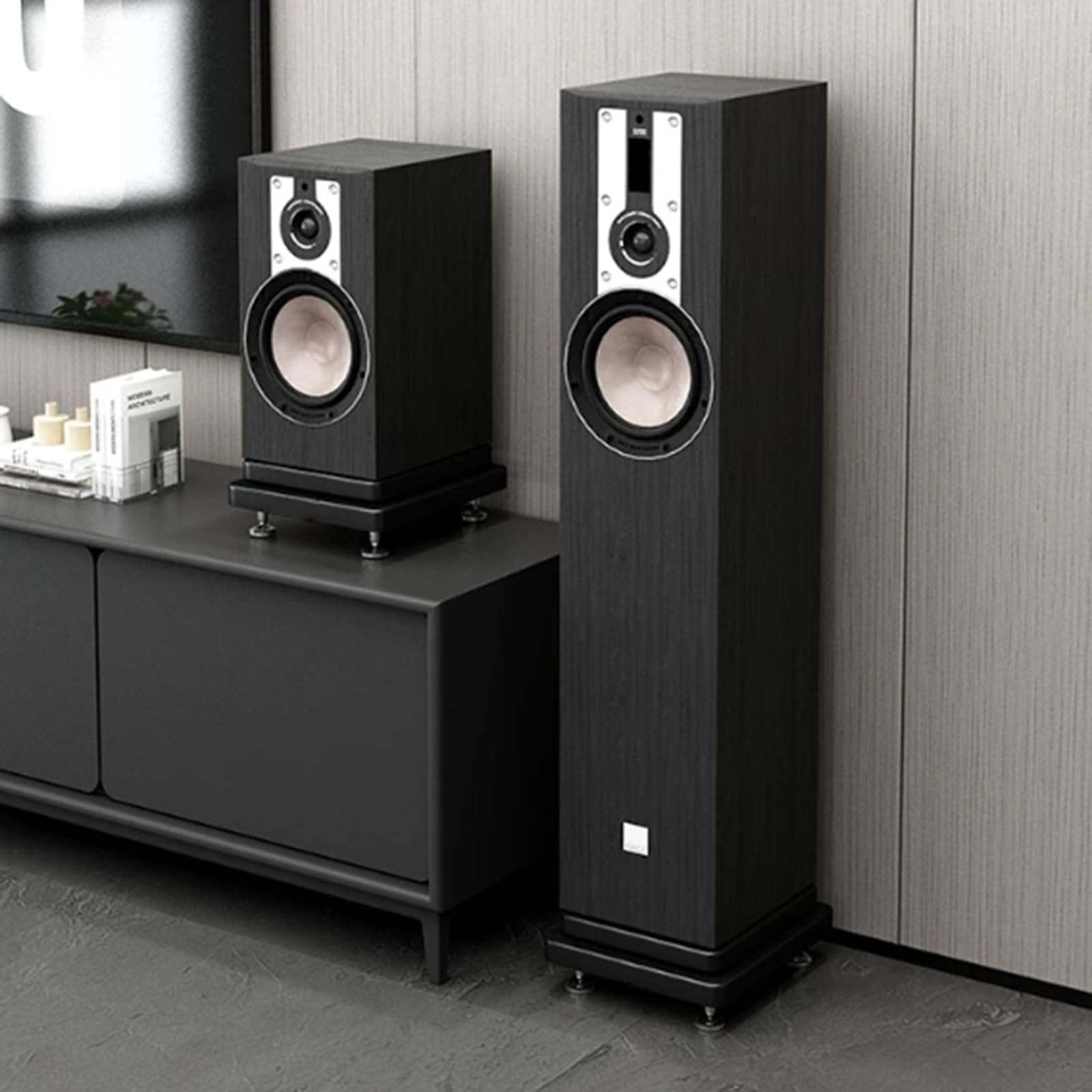 Soporte de Aislamiento para Subwoofer Plataforma Estabilizadora de Dos Niveles para Monitores de Estudio Altavoces de Suelo