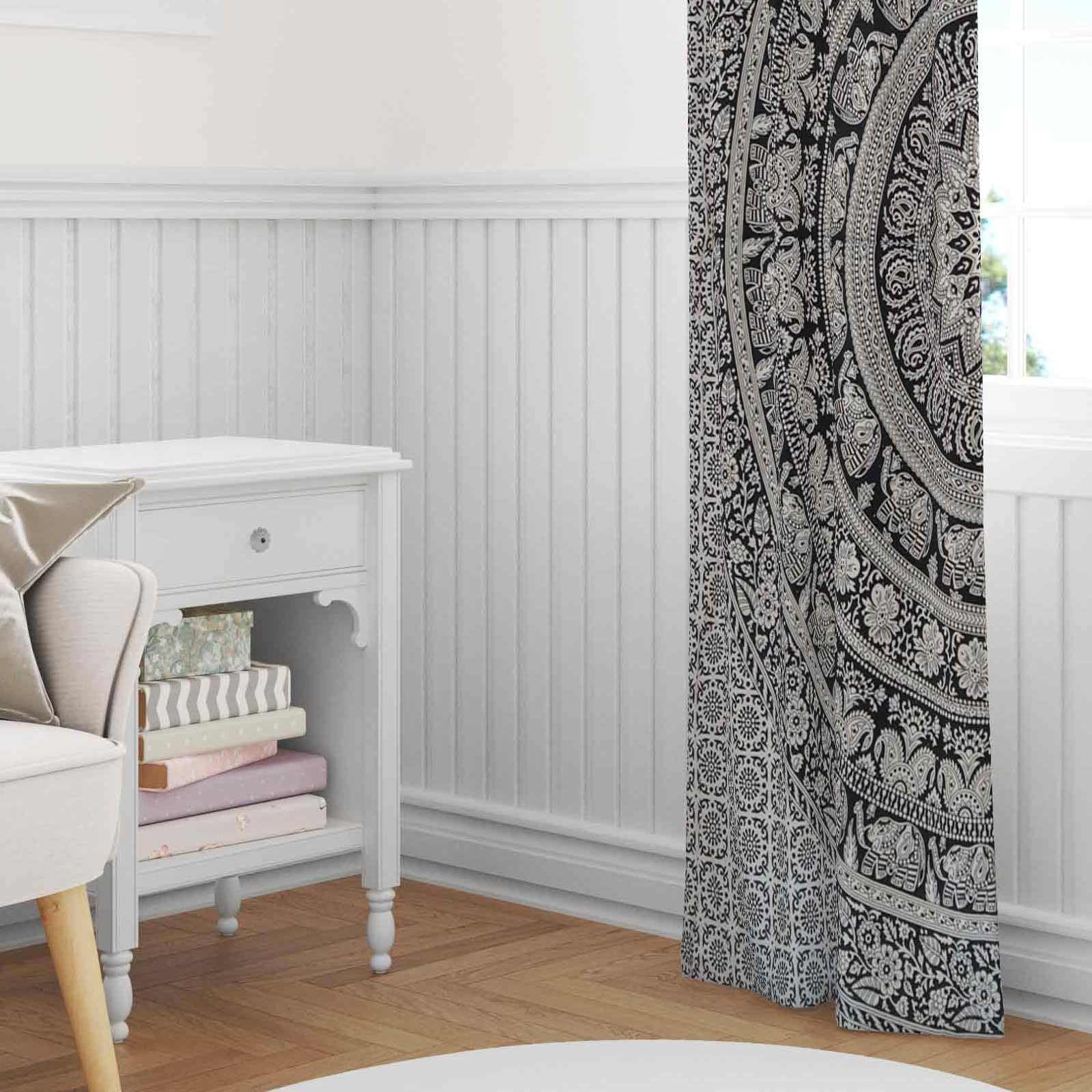 Amazon.co.jp: Indian Mandalaのカーテン、ドア吊り下げDrapes