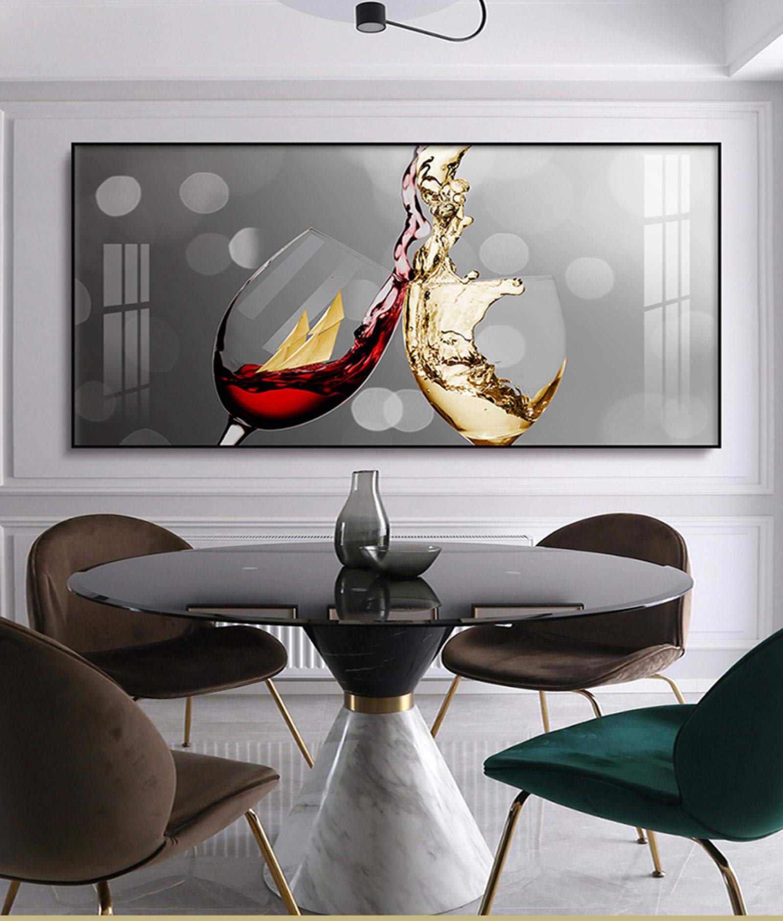 Impression verre de vin rouge abstrait moderne sans cadre - 5