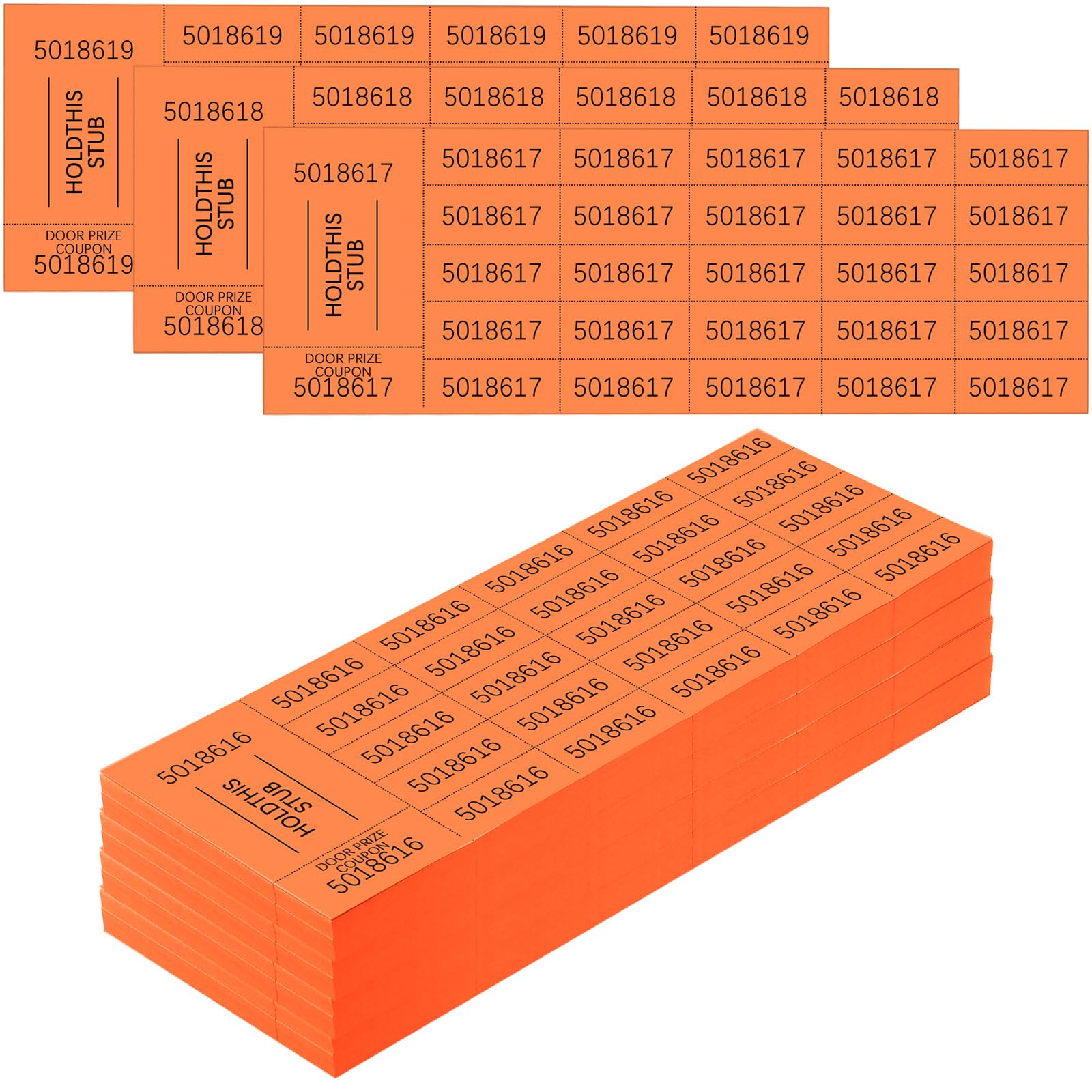 Kosiz 25 Bid 504 Raffle Ticket Sheets Chinese Auction Tickets, Orange