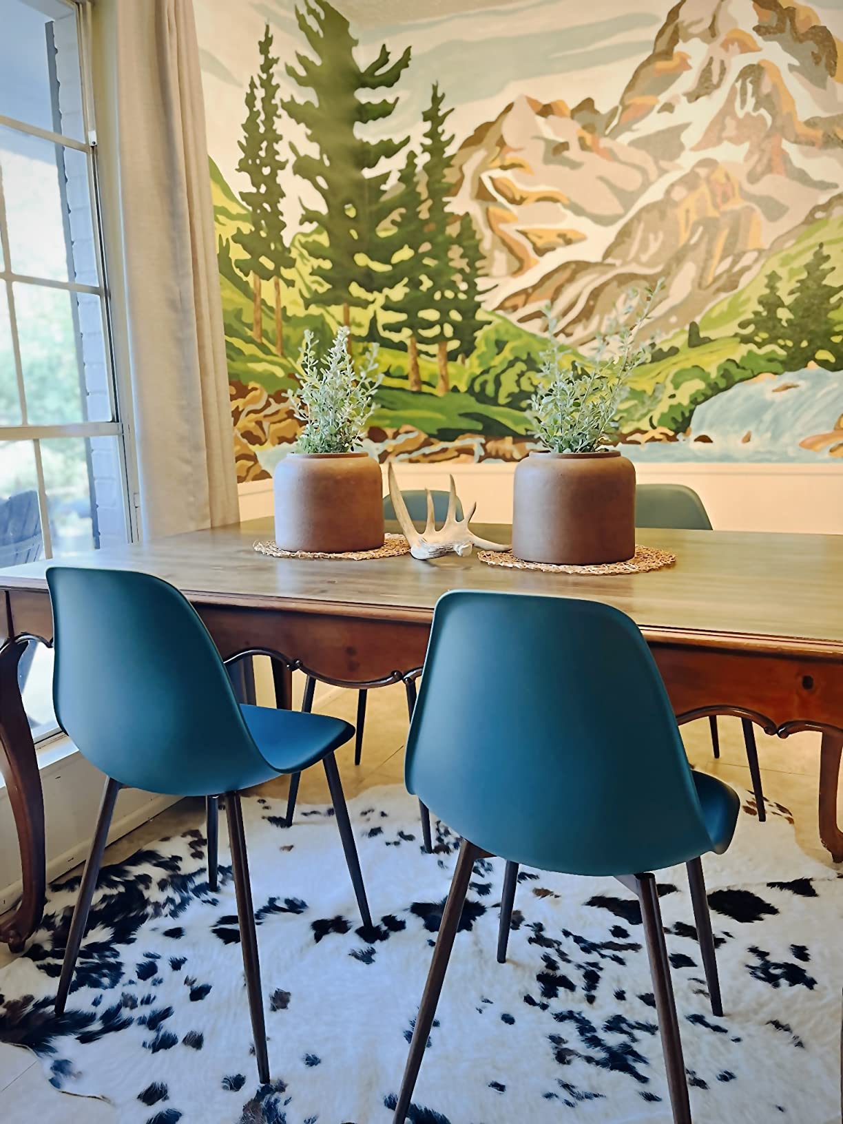 31/mo Finance EdgeMod Landon Sculpted Dining Chair in Black (Set of