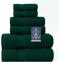 Vista 42 de COZYART - Juego de 6 toallas de baño de algodón turco, color verde salvia, gruesas suaves absorbentes duraderas, 19.17 oz/yd², incluye 2 toallas