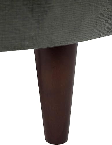 Miniatura 3 de MJL Furniture Designs Sophia Collection Ennis Series - Otomana redonda contemporánea, patas de madera y peltregris oscuro