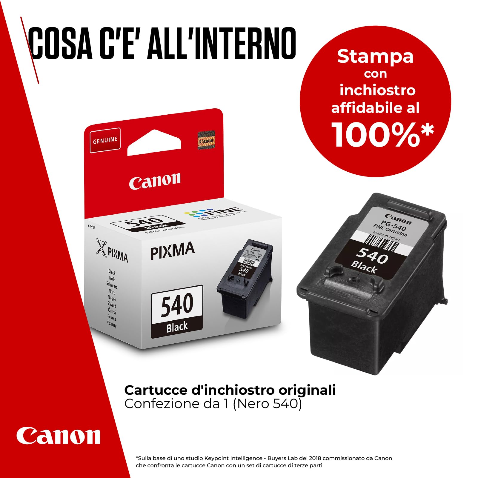 Canon Ink - Cartuccia d'inchiostro nero originale PG-540 - Stampa fino a 180 pagine A4 (1 cartuccia)