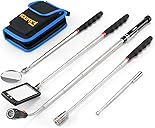 Telescoping Magnetic Pickup Tool Set, Inspection Mirror Telescoping, LED Flashlight, Cool Gadgets for Men, Stocking Stuffers, Gifts for Dad, Husband, Kids, Boyfriend, Magnet Stick