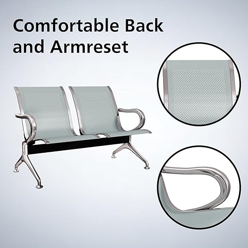 Miniatura 5 de Kinbor Sillas de espera para el aeropuerto, sillas de sala de espera, muebles, banco de espera, sillas de recepción con brazos