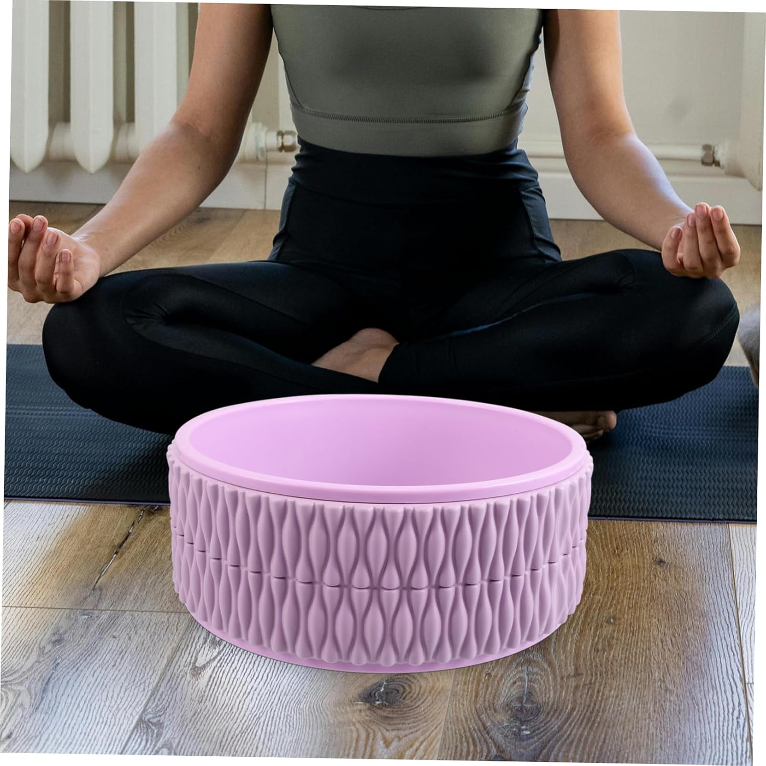 Milisten Yoga Wheel for Back Stretching and Massage High-Density EVA Equipment for Yoga Fitness Training Suitable for Men and Women for Deep Tissue Relief and Flexibility Exercises
