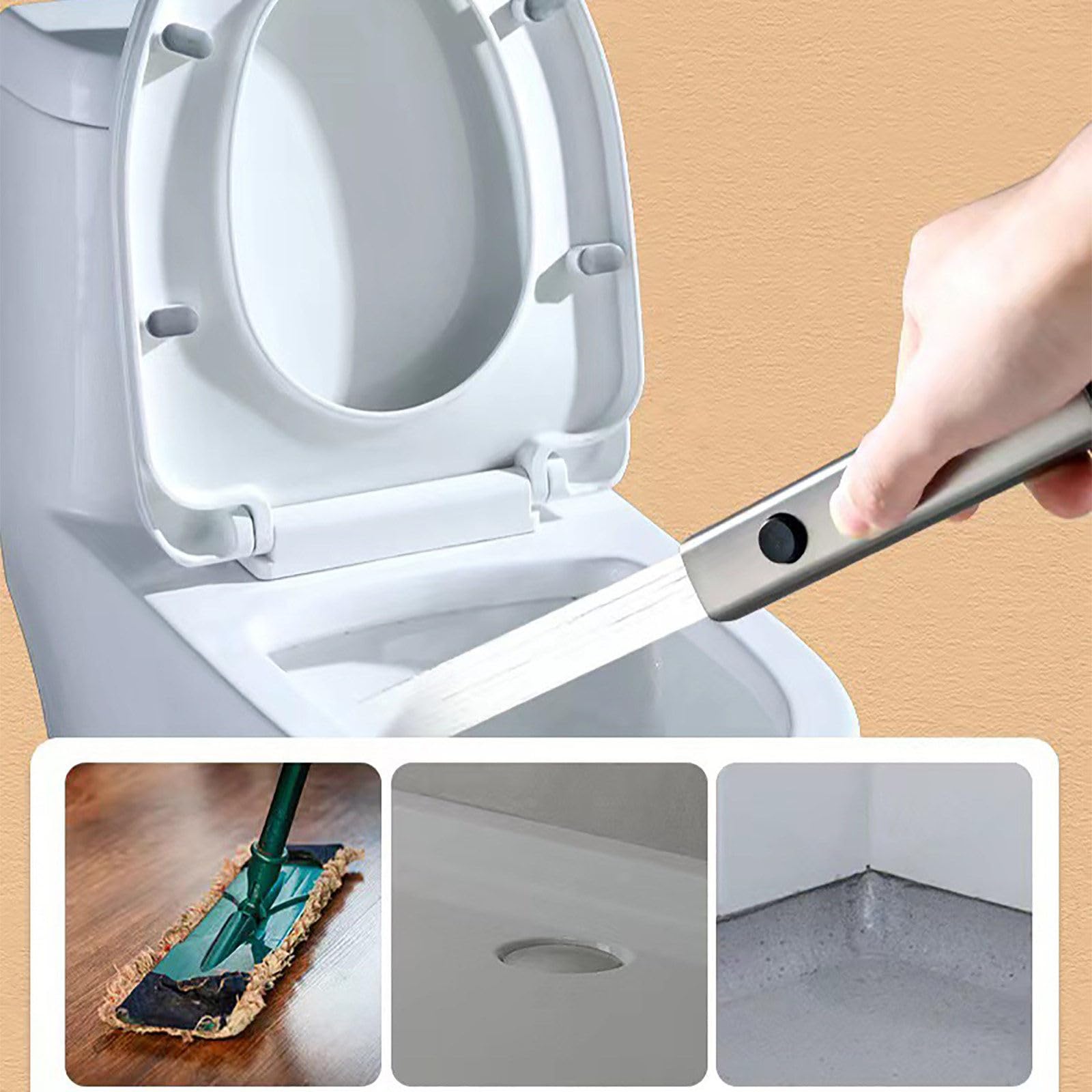 Billg Kit Douchette WC, Pulvérisateur de Baignoire Portatif pour Toilettes, Pomme de Douche Toilette avec Tuyau Adaptateurs G1/2" Kit Hygiene WC en Laiton, Gris