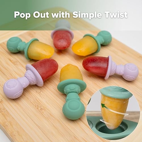 Miniatura 7 de Haakaa Astronaut - Juego de moldes para paletas de hielo  Mini moldes de silicona para paletas de leche materna con palos, diseño antiasfixia, ideal