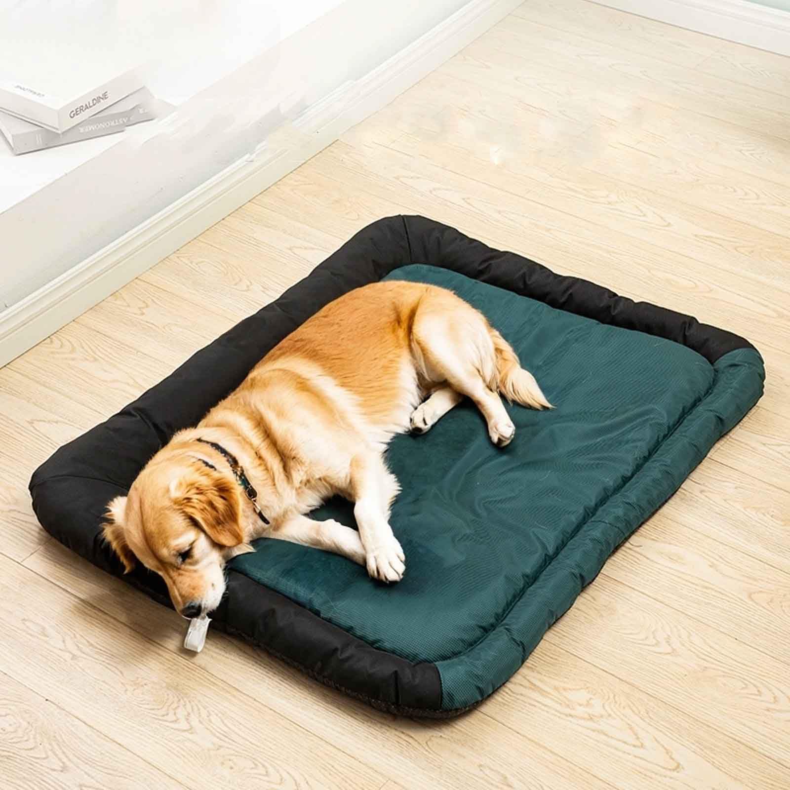 Colchón para Jaula De Perro, Cama para Perros, Colchoneta para Gato con Fondo Antideslizante, Fácil De Limpiar, para Casa Coche Camping Transportín Jaula,Azul,XXL