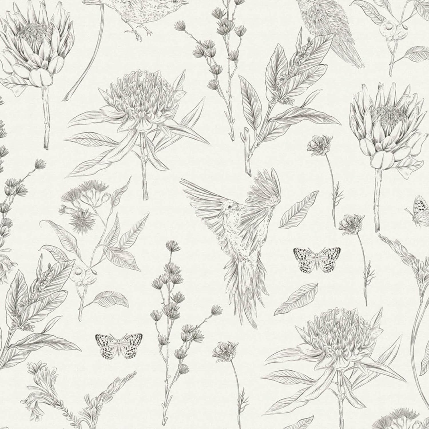 Papier peint Toile de Jouy intissé Profhome 394292-GU pose facile sans bulles