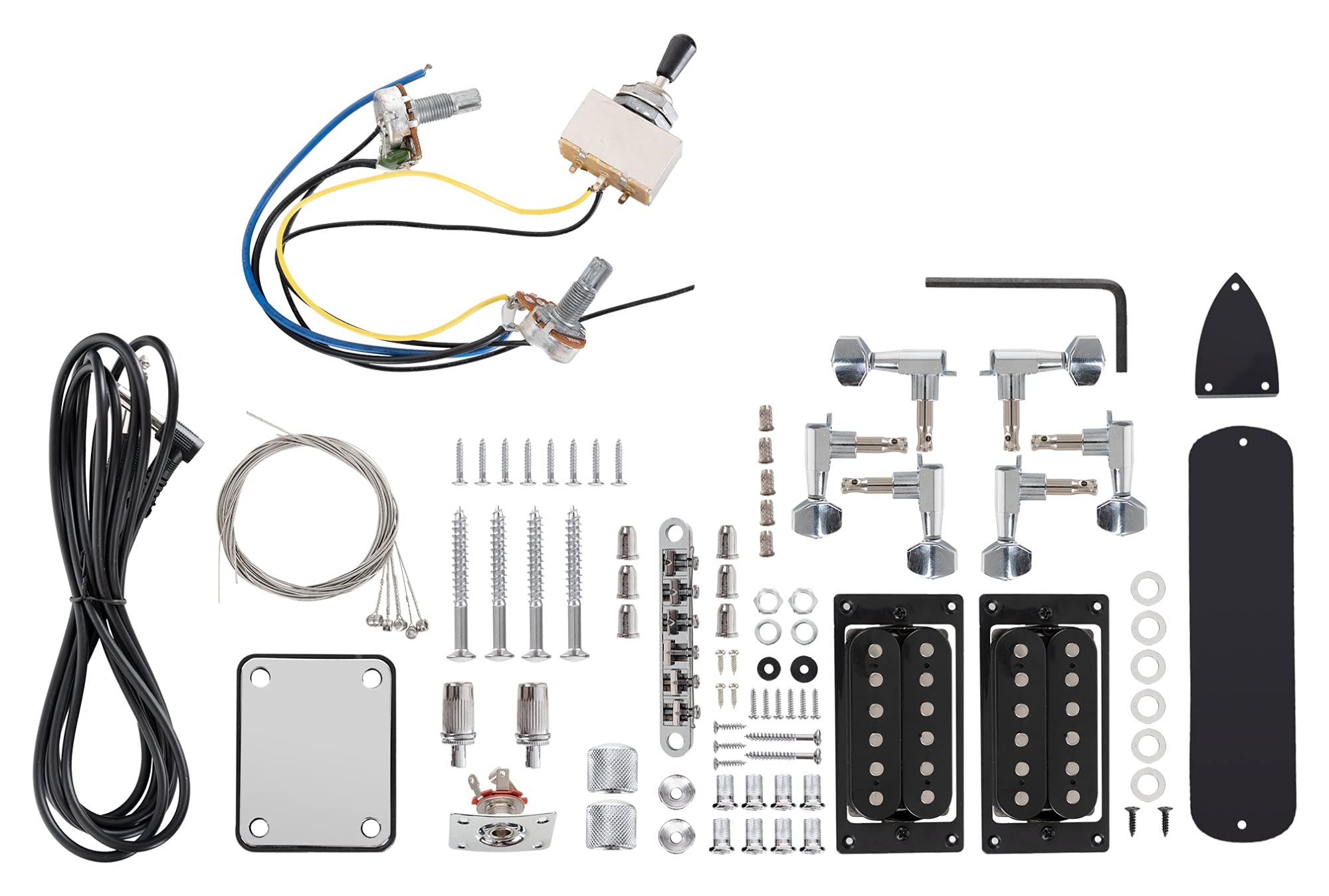 Kit De Guitarra Eléctrica Rocktile ZW-Style, Cuerpo: tilo, Escala: 25 | Mástil: arce atornillado, Diapasón: palisandro, 5" (648 mm), Pastillas: 2x Humbucker, 24 trastes, Dot-Inlays, Color: natural