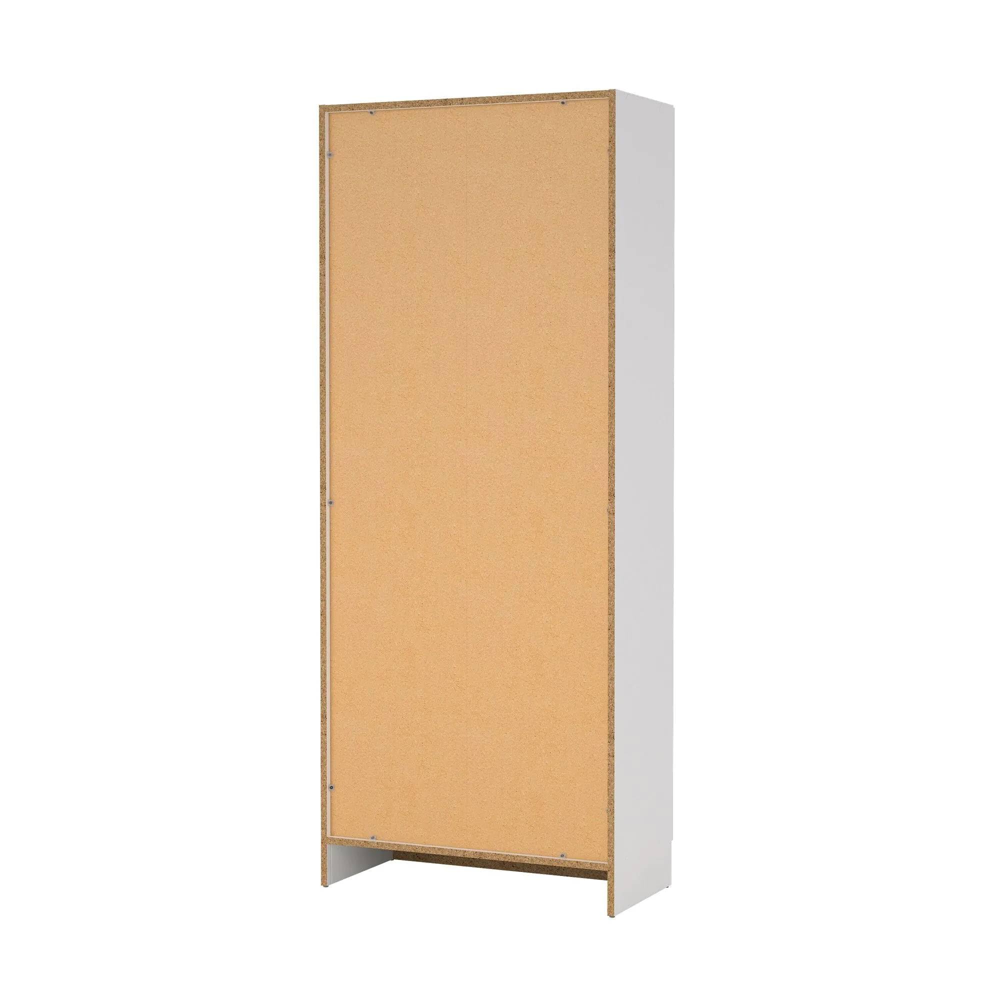 Bissolo Casa Scarpiera Mobile Multiuso Focus 2 Ante – 69,2x34,6x170,4 cm, 5 Ripiani Regolabili, Laminato Bianco, Design Moderno