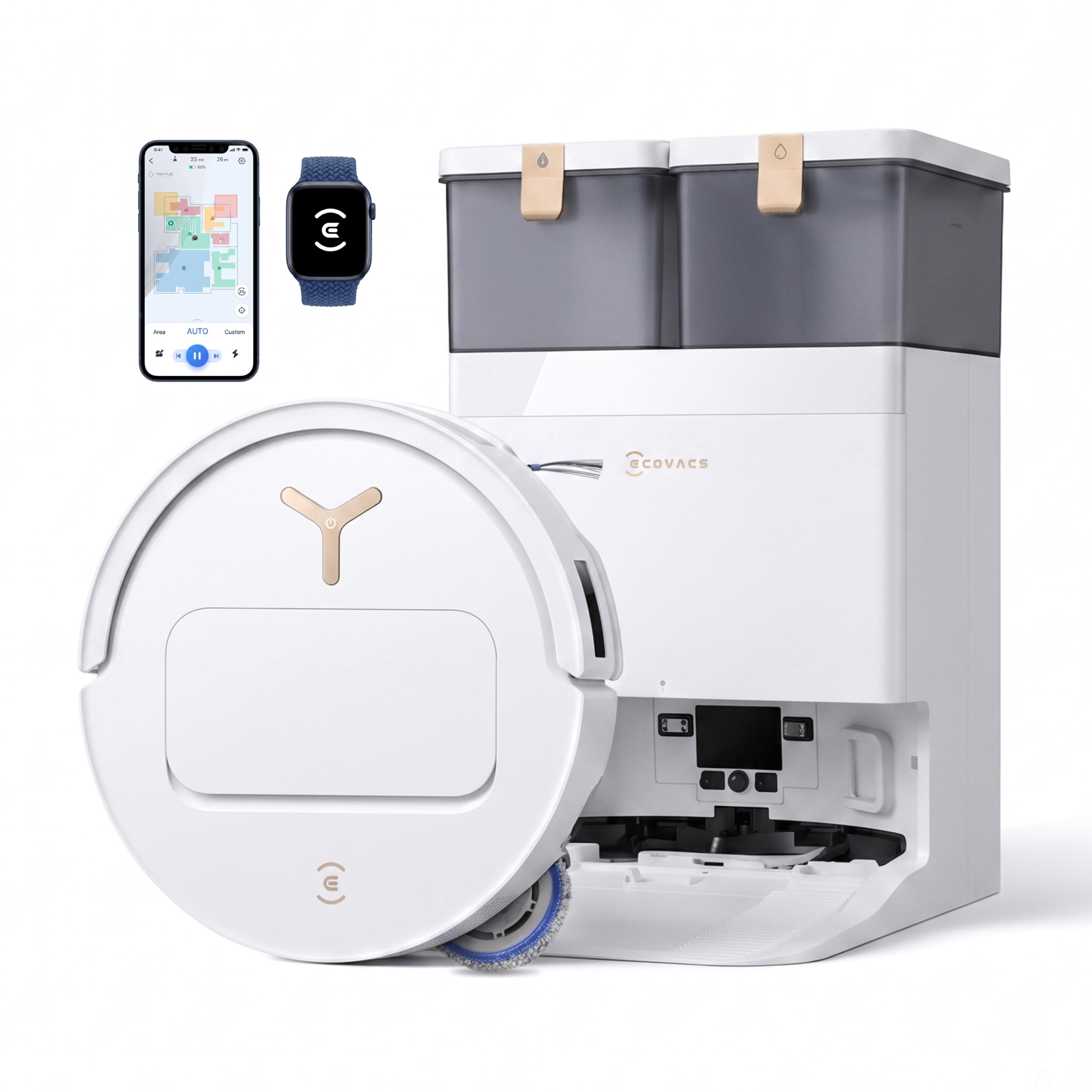 ECOVACS DEEBOT T50S PRO Omni Robot Vacuum and Mop, 25,000 Pa Suction, ZeroTangle 3.0 Anti-Tangle, TruEdge 2.0 Extendable Brush, AIVI 3D Obstacle Avoidance, Auto Mop Wash & Dry, Self-Emptying-image-34